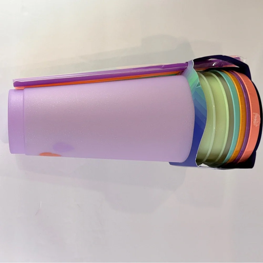 🆕 TAL 4pc Color Changing 24oz Glitter Tumbler Set w/ Straws